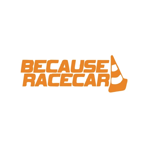 Because Race Car Araba Sticker 17x17 Cm Turuncu ürün görseli 1