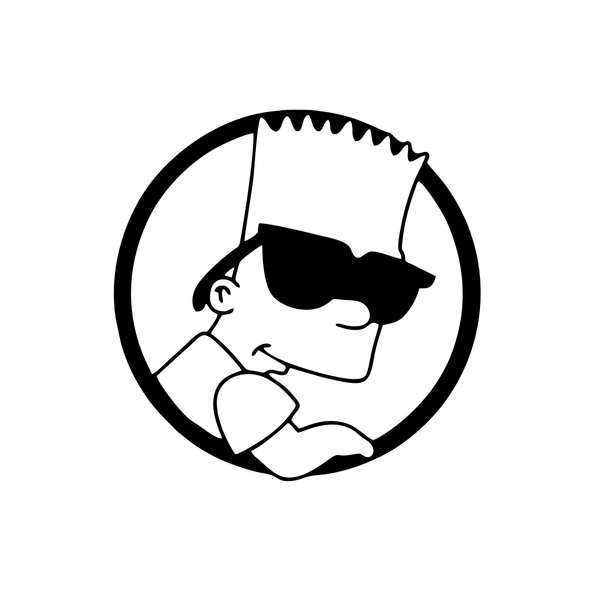 Simpsons Araba Sticker 17x17 Cm Siyah ürün görseli 1