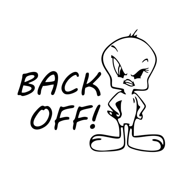 Back Off Twety Araba Sticker 17x17 Cm Siyah ürün görseli 1