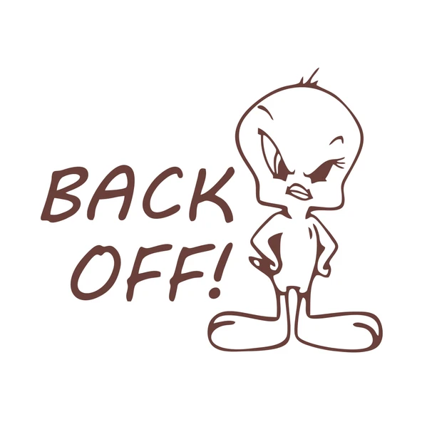 Back Off Twety Araba Sticker 17x17 Cm Kahverengi ürün görseli 1