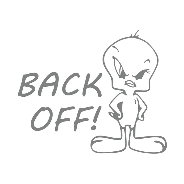 Back Off Twety Araba Sticker 17x17 Cm Gri ürün görseli 1