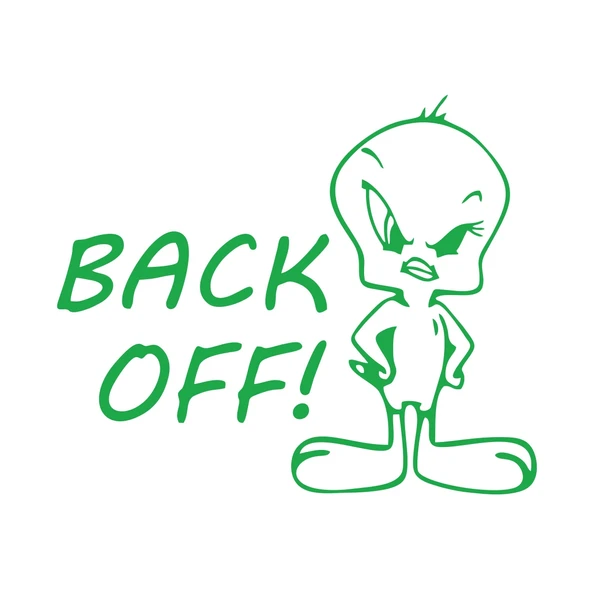 Back Off Twety Araba Sticker 17x17 Cm Yeşil ürün görseli 1