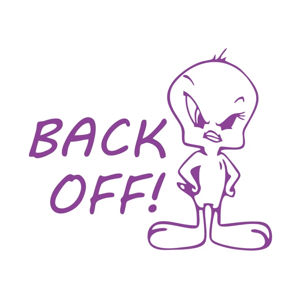 Back Off Twety Araba Sticker 17x17 Cm Mor ürün görseli 1