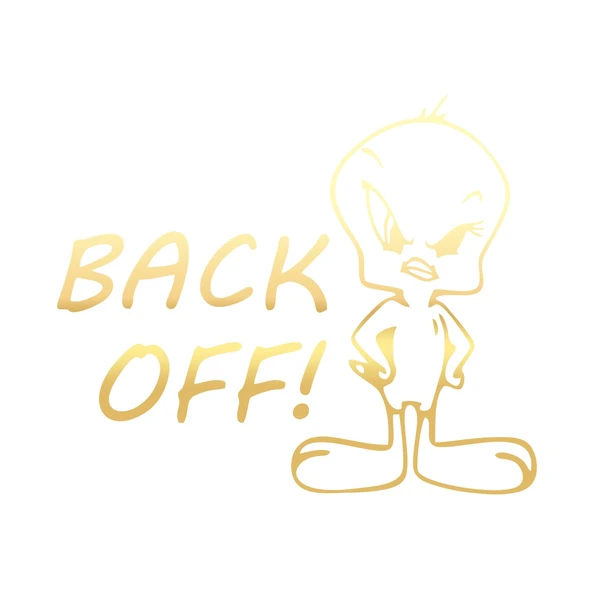 Back Off Twety Araba Sticker 17x17 Cm Gold ürün görseli 1