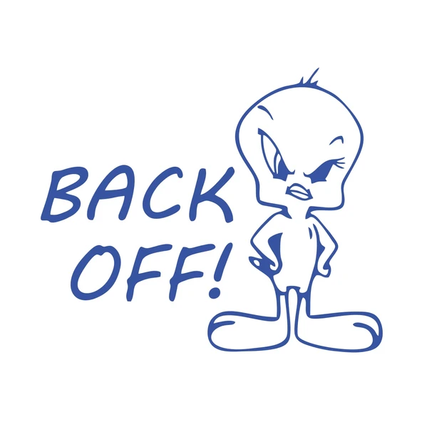 Back Off Twety Araba Sticker 17x17 Cm Mavi ürün görseli 1