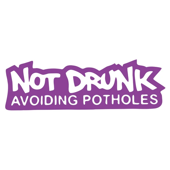 Not Drunk Avoiding Potholes 17x17 Cm Mor ürün görseli 1