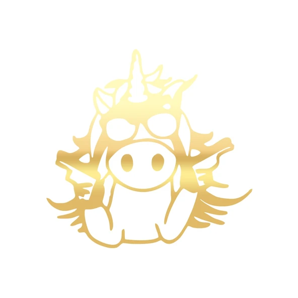 Slah Tutan İnek Araba Sticker 17x17 Cm Gold ürün görseli 1
