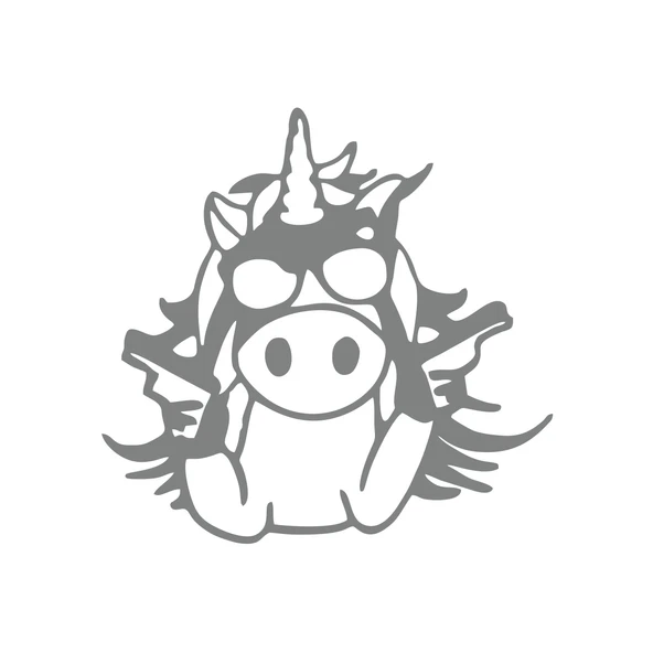 Slah Tutan İnek Araba Sticker 17x17 Cm Gri ürün görseli 1