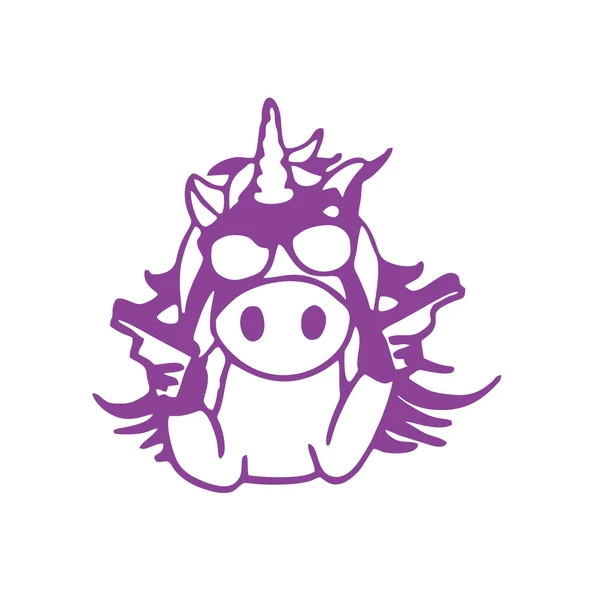 Slah Tutan İnek Araba Sticker 17x17 Cm Mor ürün görseli 1