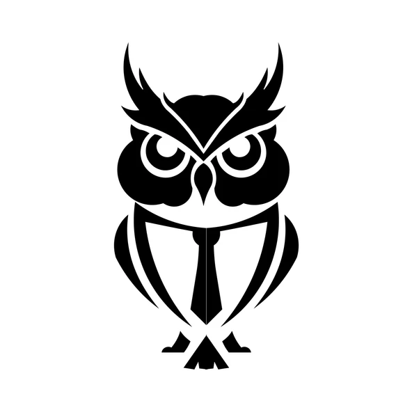 Kıravatlı Baykuş Sticker 17x17 Cm Siyah ürün görseli 1