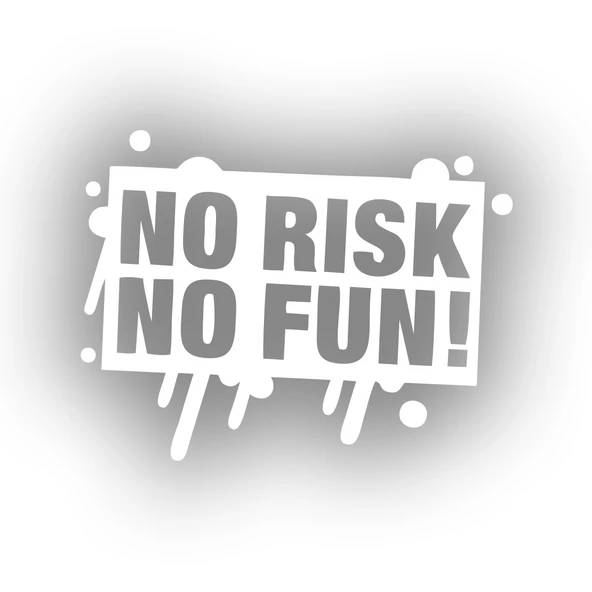 No Risk No Fun Araba Sticker 17x17 Cm Beyaz ürün görseli 1