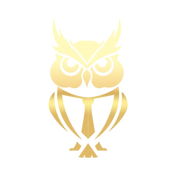 Kıravatlı Baykuş Sticker 17x17 Cm Gold ürün görseli 1