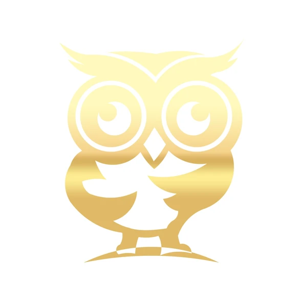 Sevimli Baykuş Sticker 17x17 Cm Gold ürün görseli 1