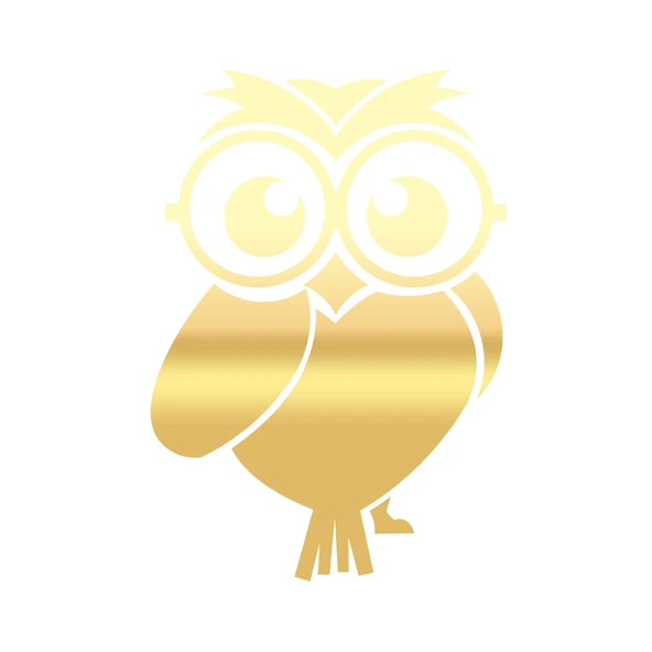 Sevimli Baykuş Sticker 17x17 Cm Gold ürün görseli 1