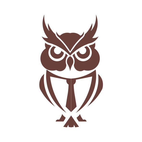 Kıravatlı Baykuş Sticker 17x17 Cm Kahverengi ürün görseli 1