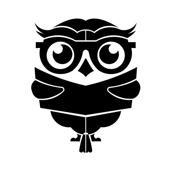 Kitap Okuyan Baykuş Sticker 17x17 Cm Siyah ürün görseli 1