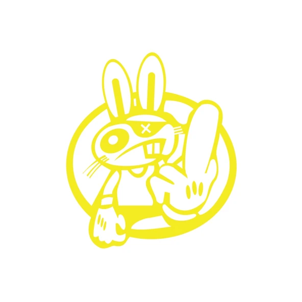 Terbiyesiz Tavşan Sticker 17x17 Cm Sarı ürün görseli 1
