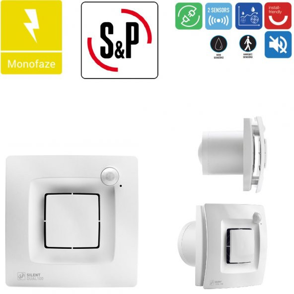 Soler & Palau Silent Dual 200 Banyo Wc Sensörlü Egzoz Ortam Havalandırma Fanı Tasarruflu AGMair sp agm ürün görseli 1