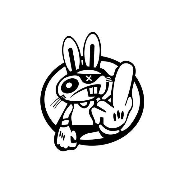 Terbiyesiz Tavşan Sticker 17x17 Cm Siyah ürün görseli 1