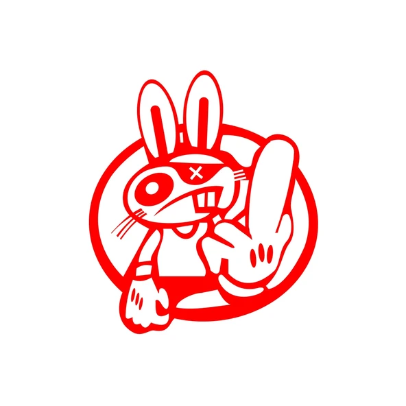 Terbiyesiz Tavşan Sticker 17x17 Cm Kırmızı ürün görseli 1