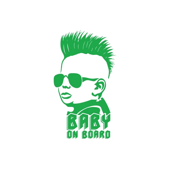 Baby on Board Sticker 17x17 Cm Yeşil ürün görseli 1