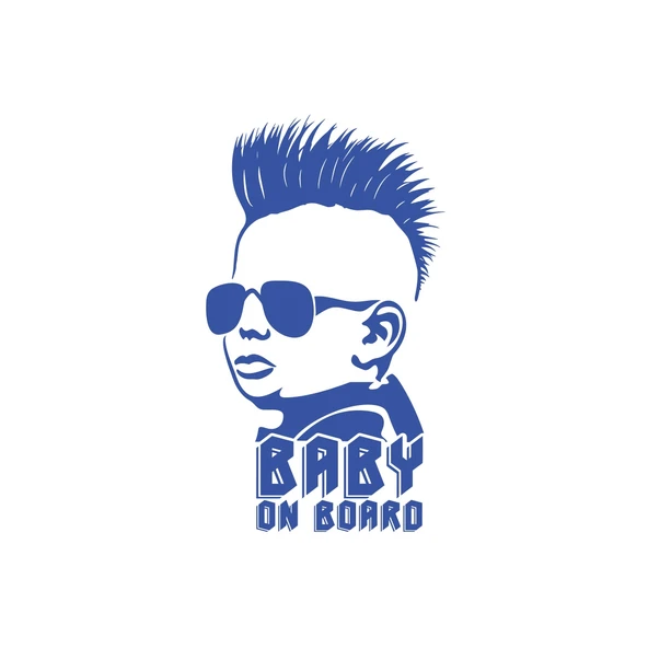Baby on Board Sticker 17x17 Cm Mavi ürün görseli 1