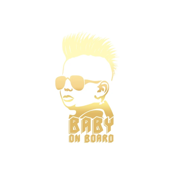 Baby on Board Sticker 17x17 Cm Gold ürün görseli 1