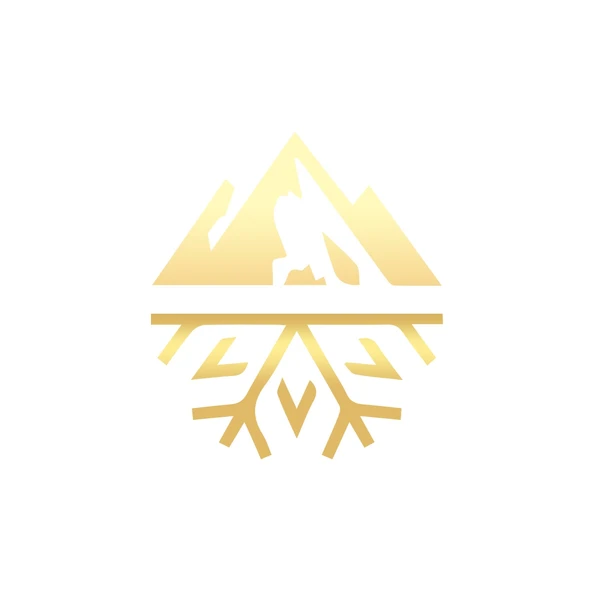 Dağ ve Kar Sticker 17x17 Cm Gold ürün görseli 1