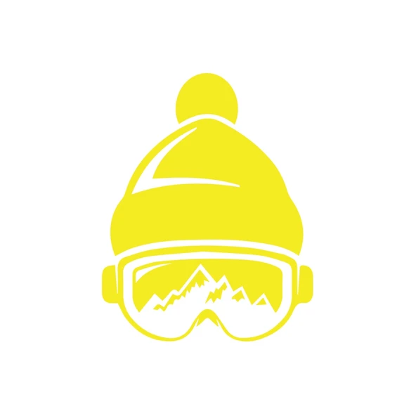 Ski Gözlük Sticker 17x17 Cm Sarı ürün görseli 1