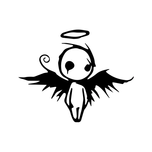 Korkunç Melek Sticker 17x17 Cm Siyah ürün görseli 1