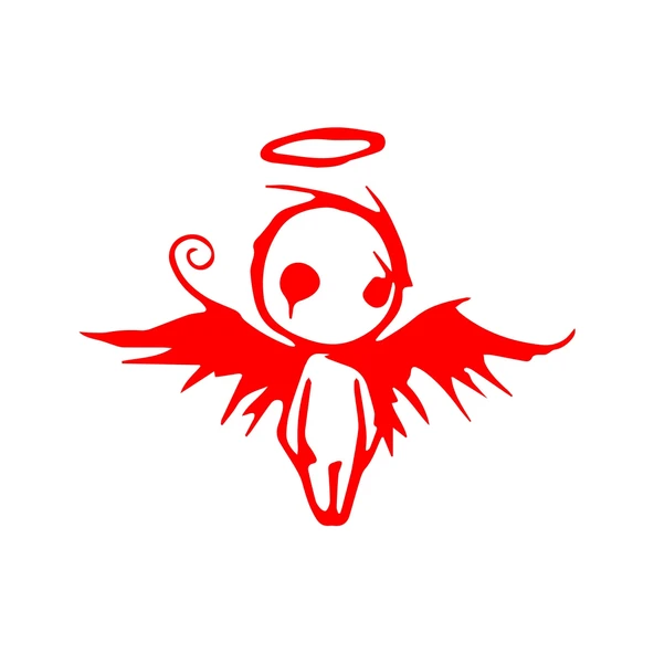 Korkunç Melek Sticker 17x17 Cm Kırmızı ürün görseli 1