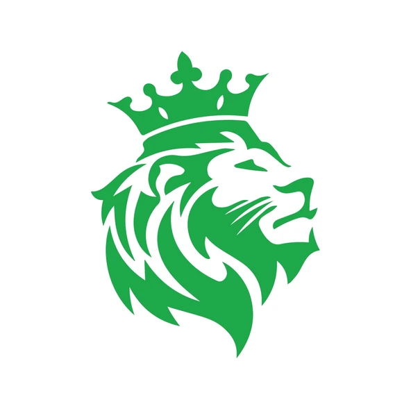 Kral Taçlı Aslan Sticker 17x17 Cm Yeşil ürün görseli 1