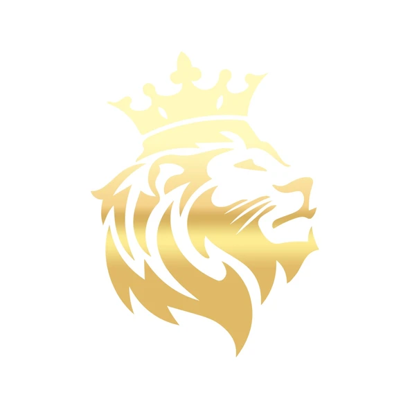 Kral Taçlı Aslan Sticker 17x17 Cm Gold ürün görseli 1