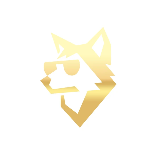 Gözlüklü Kurt Sticker 17x17 Cm Gold ürün görseli 1