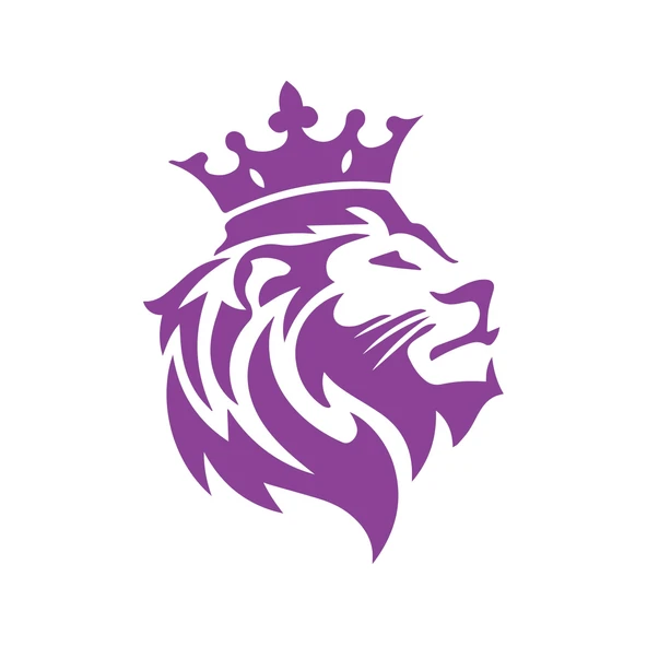 Kral Taçlı Aslan Sticker 17x17 Cm Mor ürün görseli 1