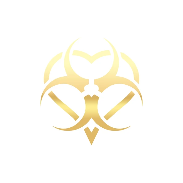 Biyo-Tehlike Sembolü Sticker 17x17 Cm Gold ürün görseli 1