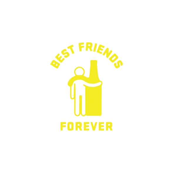 Best Friend Forever Sticker 17x17 Cm Sarı ürün görseli 1