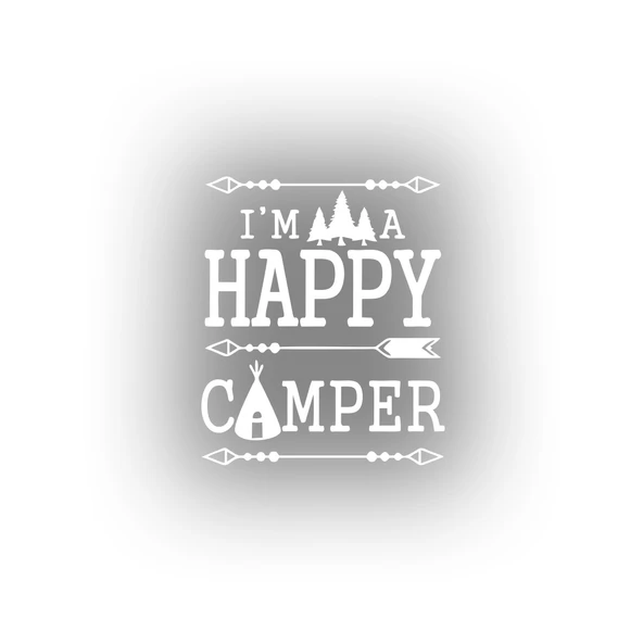 Happy Camper Sticker 17x17 Cm Beyaz ürün görseli 1