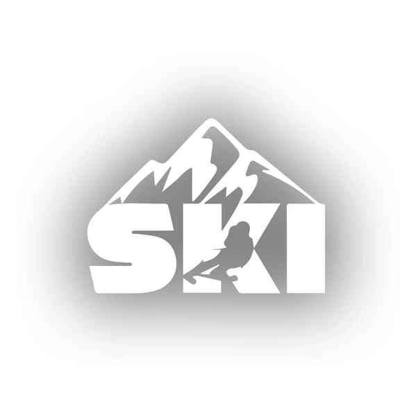 Ski Kayak Sticker 17x17 Cm Beyaz ürün görseli 1