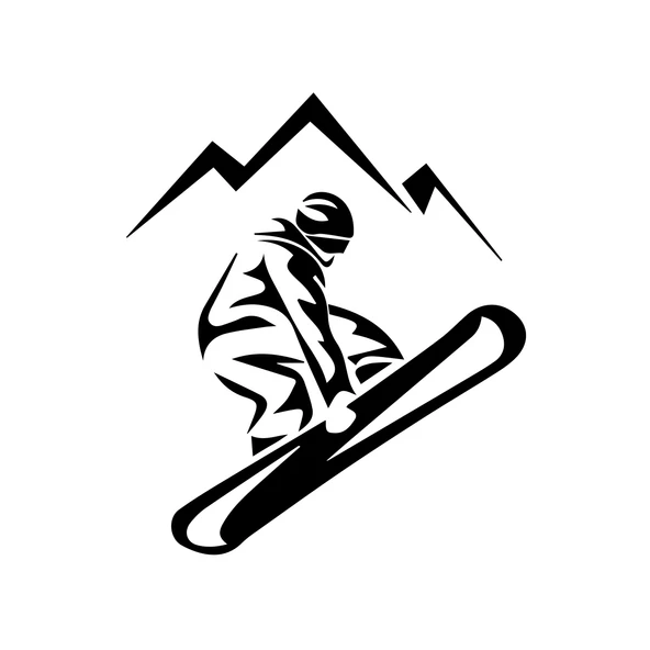 Ski Kayak Sticker 17x17 Cm Siyah ürün görseli 1
