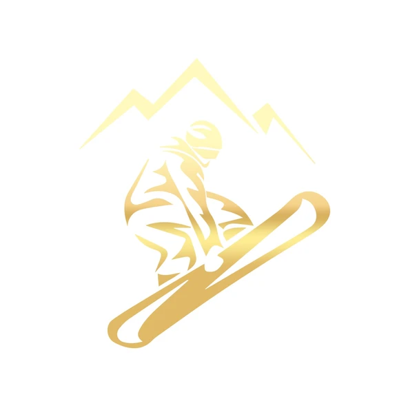 Ski Kayak Sticker 17x17 Cm Gold ürün görseli 1