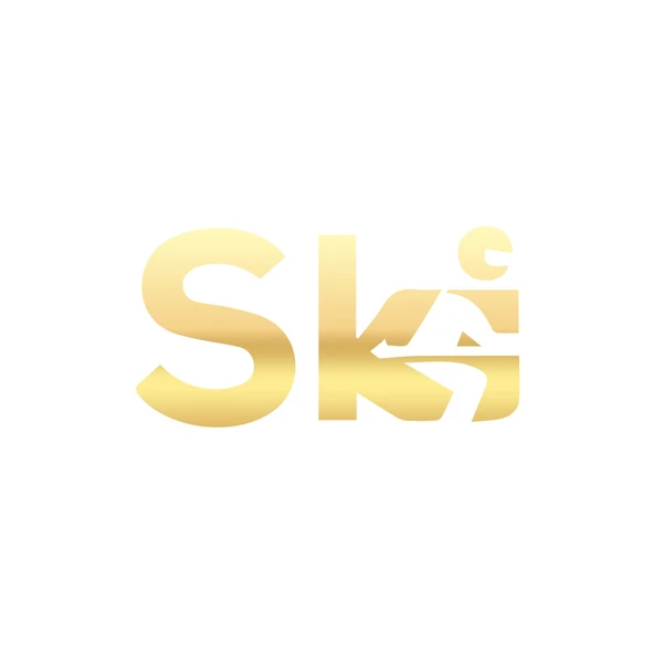Ski Kayak Sticker 17x17 Cm Gold ürün görseli 1