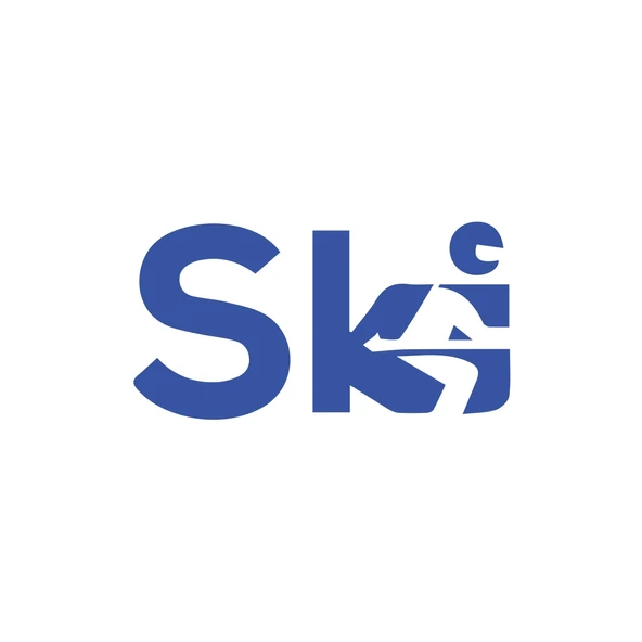 Ski Kayak Sticker 17x17 Cm Mavi ürün görseli 1