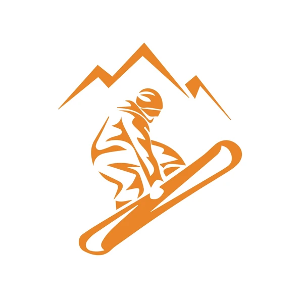 Ski Kayak Sticker 17x17 Cm Turuncu ürün görseli 1