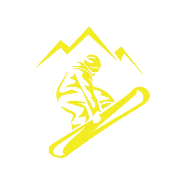 Ski Kayak Sticker 17x17 Cm Sarı ürün görseli 1