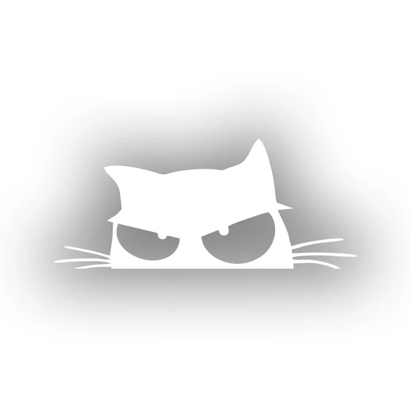 Kedi Sticker 17x17 Cm Beyaz ürün görseli 1