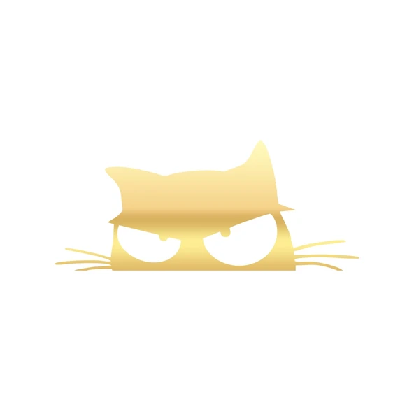 Kedi Sticker 17x17 Cm Gold ürün görseli 1
