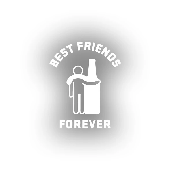 Best Friend Forever Sticker 17x17 Cm Beyaz ürün görseli 1