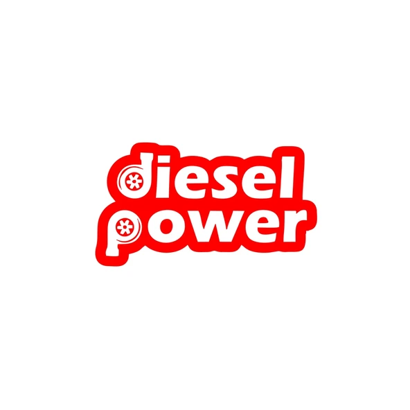 Diesel Power Sticker 17x17 Cm Kırmızı ürün görseli 1