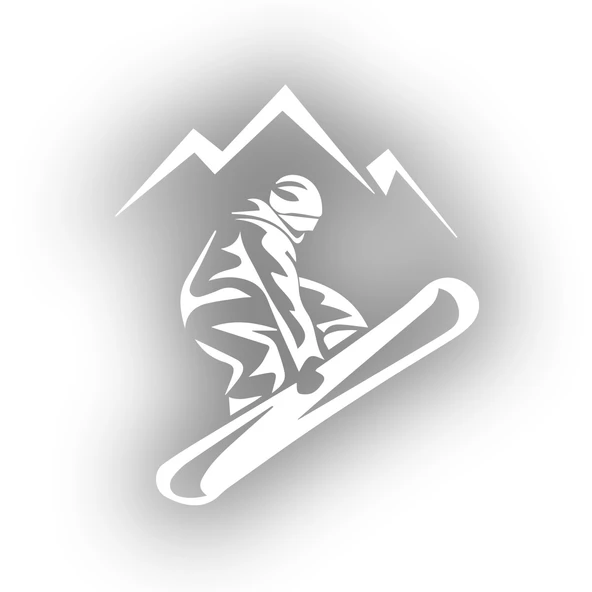 Ski Kayak Sticker 17x17 Cm Beyaz ürün görseli 1